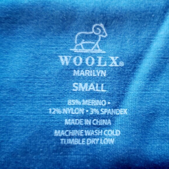 Woolx Marilyn Flowy Midi Skirt Merino Wool Blend Teal Small - Picture 4 of 11